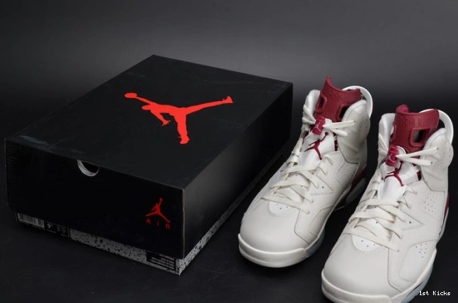 1st Kicks Maroon Jordan 6 Retro 384664-116 white Air 0724